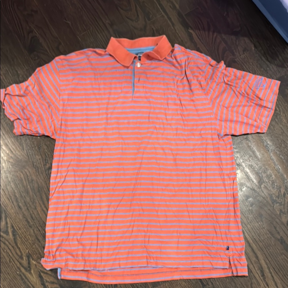 Callaway Vibrant Orange and Blue Striped Polo
